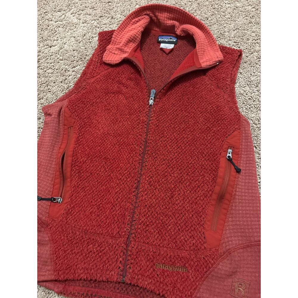 Patagonia Retro-x Women’s Zip Up Rust Orange Pile Vest Size S